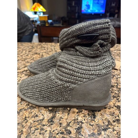 BEARPAW Knit Tall Gray II Boots Size 7 - Picture 1 of 5